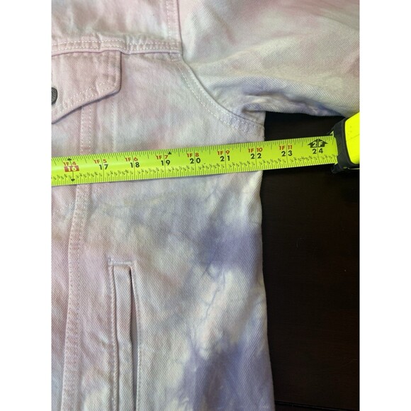 Levi's Denim Ex-Boyfriend Women Trucker Jacket Pink & Purple Tie Dye Size XL - Picture 6 of 9